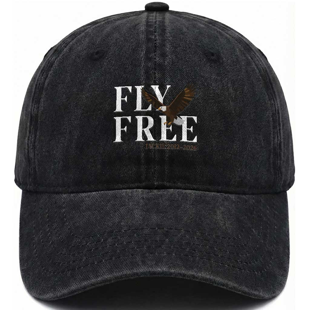 Fly Free Jackie Eagle 2012 2026 Memorial Washed Cotton Baseball Cap Soaring Wilderness Tribute TS02 Print Your Wear