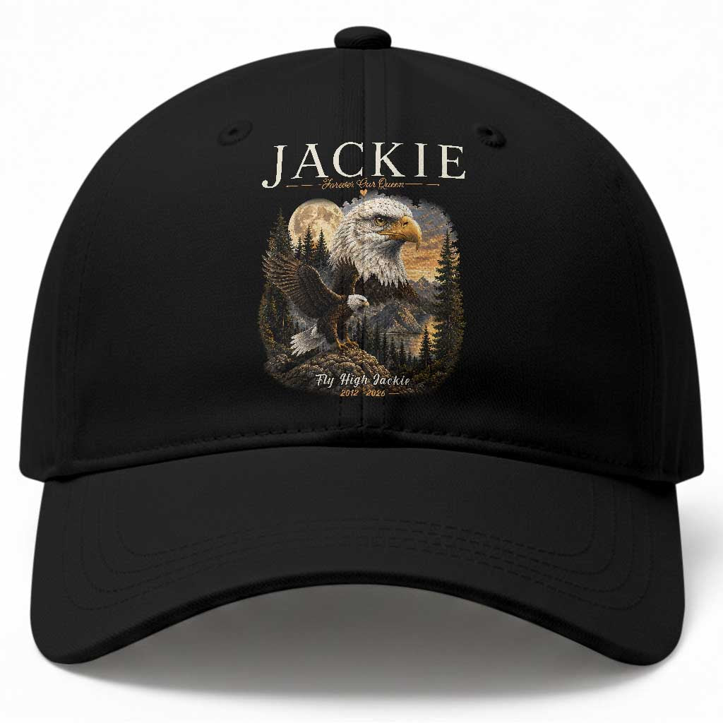 Jackie Forever Our Queen Bald Eagle 2012 2026 Memorial Baseball Cap Fly High in Big Bear Moonlit Mountain Tribute TS02 Print Your Wear
