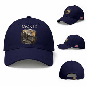 Jackie Forever Our Queen Bald Eagle 2012 2026 Memorial Baseball Cap Fly High in Big Bear Moonlit Mountain Tribute TS02 Baseball Cap Universal Fit Dark Blue Print Your Wear
