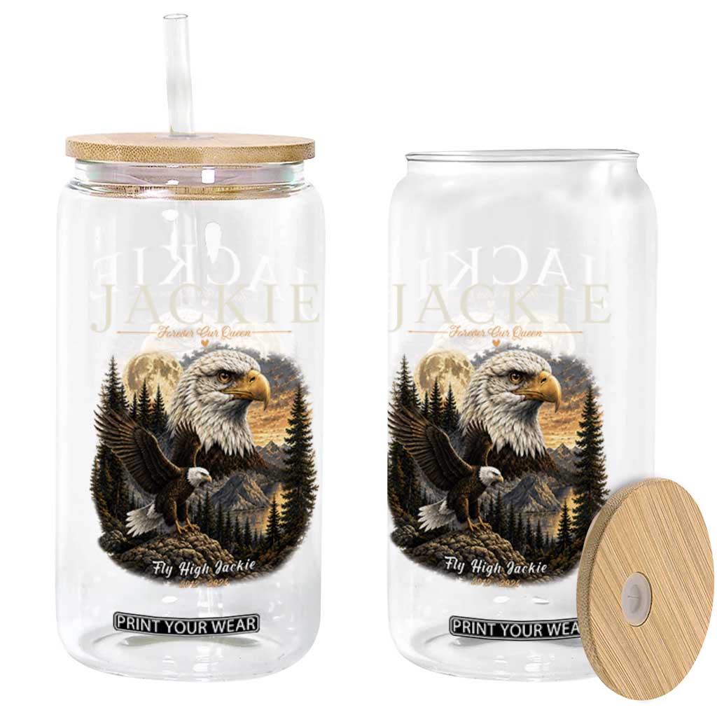 Jackie Forever Our Queen Bald Eagle 2012 2026 Memorial Glass Can Fly High in Big Bear Moonlit Mountain Tribute TS02 Print Your Wear