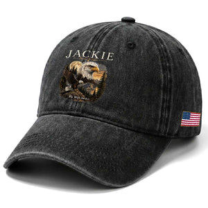 Jackie Forever Our Queen Bald Eagle 2012 2026 Memorial Washed Cotton Baseball Cap Fly High in Big Bear Moonlit Mountain Tribute TS02 Print Your Wear