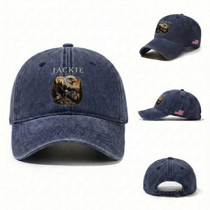Jackie Forever Our Queen Bald Eagle 2012 2026 Memorial Washed Cotton Baseball Cap Fly High in Big Bear Moonlit Mountain Tribute TS02 Washed Cap Universal Fit Navy Print Your Wear