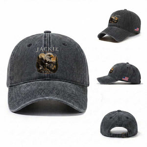Jackie Forever Our Queen Bald Eagle 2012 2026 Memorial Washed Cotton Baseball Cap Fly High in Big Bear Moonlit Mountain Tribute TS02 Washed Cap Universal Fit Dark Gray Print Your Wear