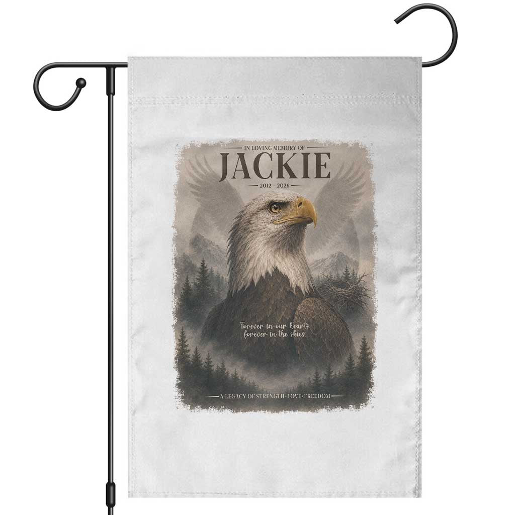 In Loving Memory of Jackie Eagle Memorial Portrait Garden Flag 2012 2026 Legacy Of Strength Wilderness Tribute TS02 Black Print Your Wear