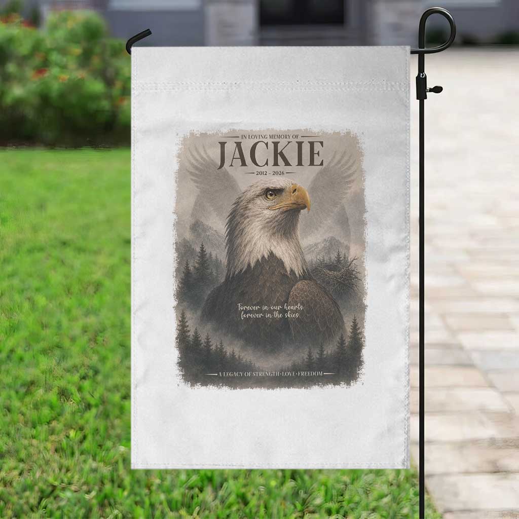 In Loving Memory of Jackie Eagle Memorial Portrait Garden Flag 2012 2026 Legacy Of Strength Wilderness Tribute TS02 Print Your Wear