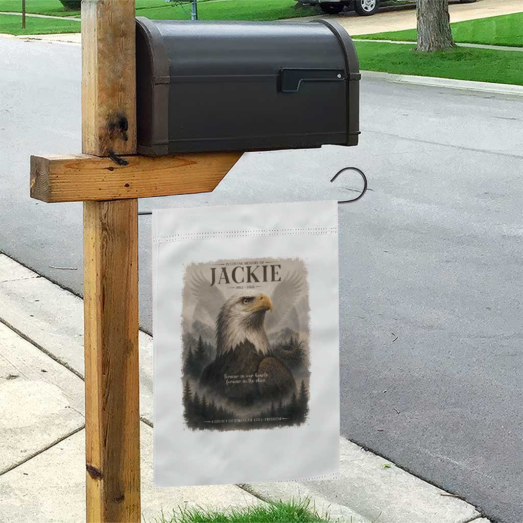 In Loving Memory of Jackie Eagle Memorial Portrait Garden Flag 2012 2026 Legacy Of Strength Wilderness Tribute TS02 Print Your Wear