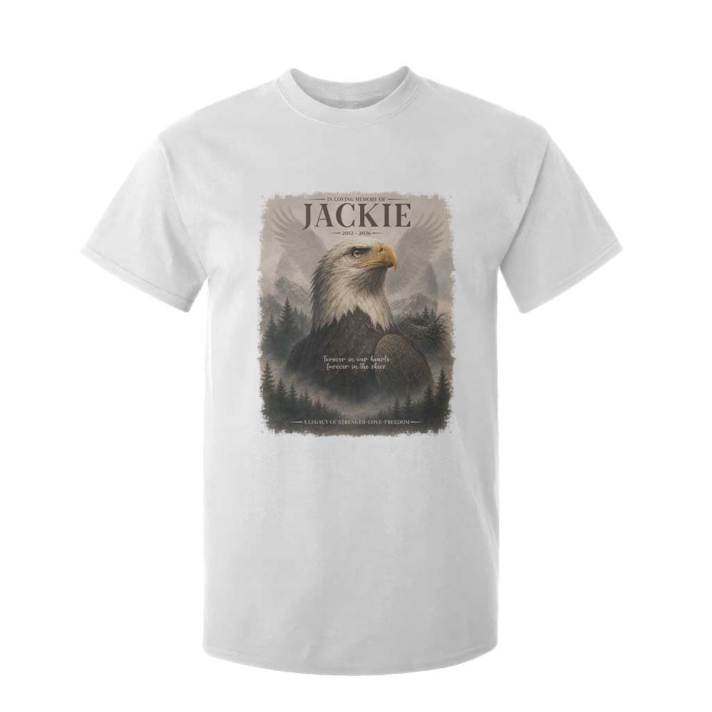 In Loving Memory of Jackie Eagle Memorial Portrait T Shirt For Kid 2012 2026 Legacy Of Strength Wilderness Tribute TS02 White Print Your Wear