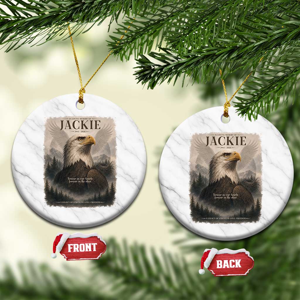 In Loving Memory of Jackie Eagle Memorial Portrait Ceramic Ornament 2012 2026 Legacy Of Strength Wilderness Tribute TS02 1pc White Marble Print Your Wear