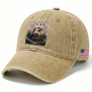 In Loving Memory of Jackie Eagle Memorial Portrait Washed Cotton Baseball Cap 2012 2026 Legacy Of Strength Wilderness Tribute TS02 Print Your Wear