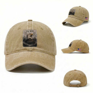 In Loving Memory of Jackie Eagle Memorial Portrait Washed Cotton Baseball Cap 2012 2026 Legacy Of Strength Wilderness Tribute TS02 Washed Cap Universal Fit Khaki Print Your Wear