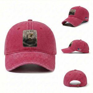 In Loving Memory of Jackie Eagle Memorial Portrait Washed Cotton Baseball Cap 2012 2026 Legacy Of Strength Wilderness Tribute TS02 Washed Cap Universal Fit Red Print Your Wear