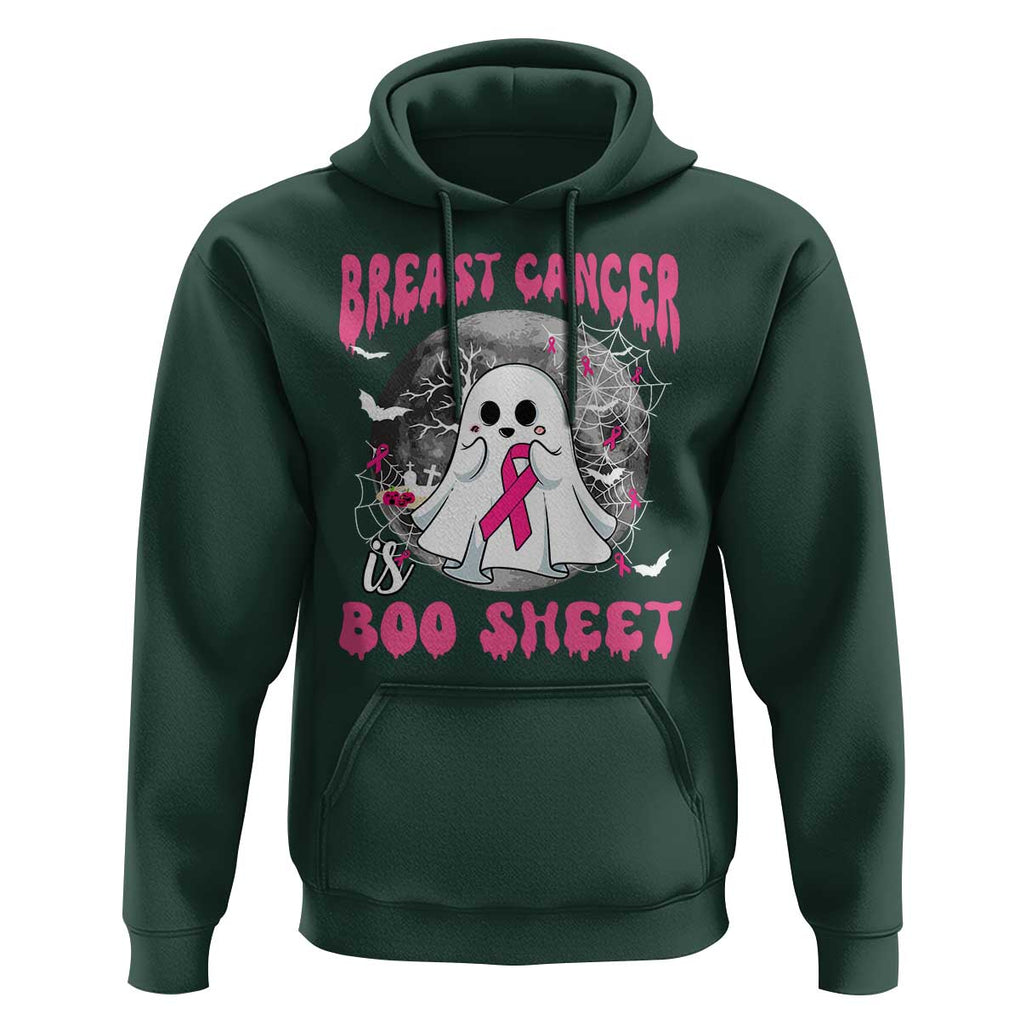 Breast Cancer Is Boo Sheet Hoodie Halloween Pink Ribbon Support Warrior TS02 Dark Forest Green Print Your Wear