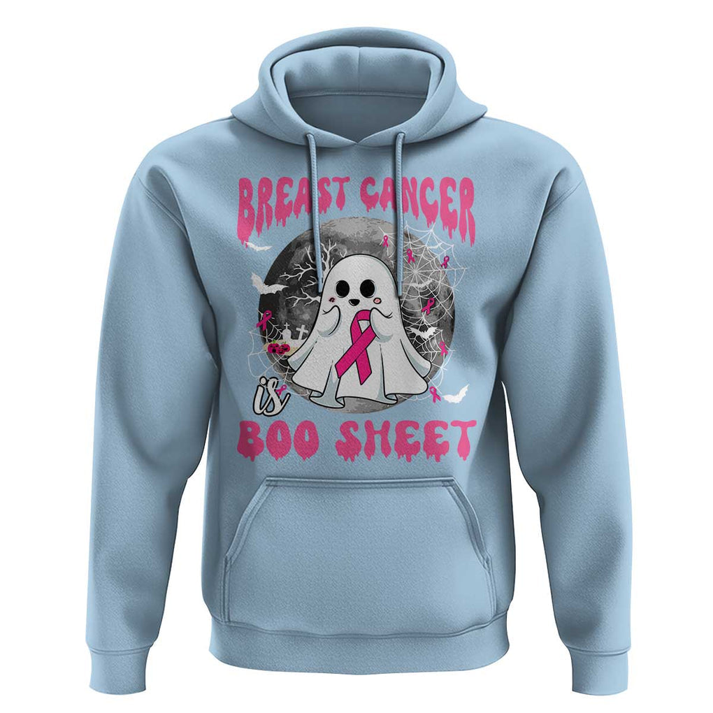 Breast Cancer Is Boo Sheet Hoodie Halloween Pink Ribbon Support Warrior TS02 Light Blue Print Your Wear