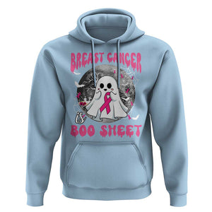 Breast Cancer Is Boo Sheet Hoodie Halloween Pink Ribbon Support Warrior TS02 Light Blue Print Your Wear