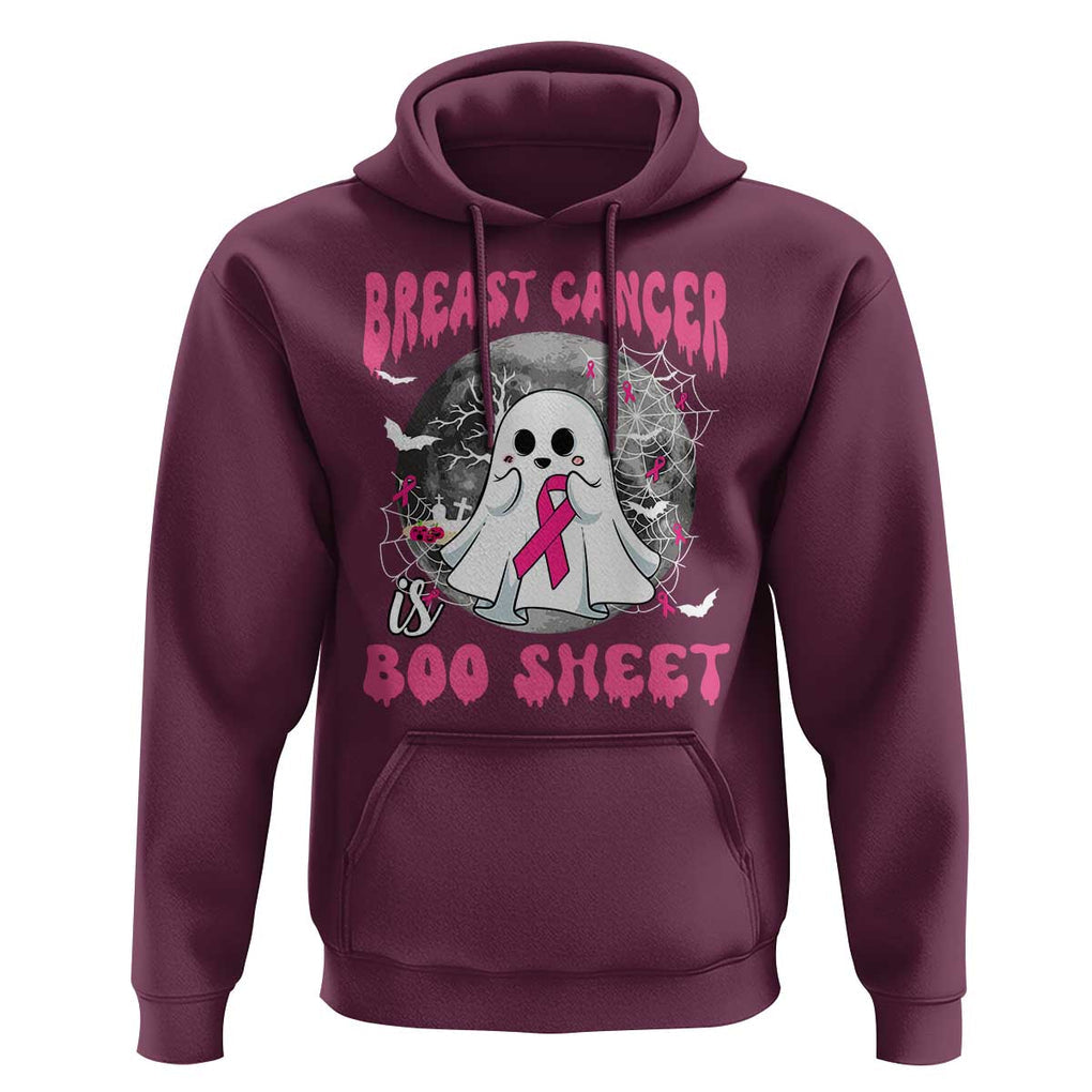 Breast Cancer Is Boo Sheet Hoodie Halloween Pink Ribbon Support Warrior TS02 Maroon Print Your Wear