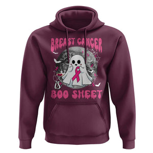 Breast Cancer Is Boo Sheet Hoodie Halloween Pink Ribbon Support Warrior TS02 Maroon Print Your Wear