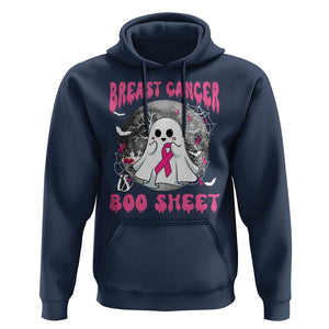Breast Cancer Is Boo Sheet Hoodie Halloween Pink Ribbon Support Warrior TS02 Navy Print Your Wear