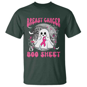 Breast Cancer Is Boo Sheet T Shirt Halloween Pink Ribbon Support Warrior TS02 Dark Forest Green Print Your Wear