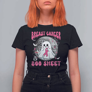 Breast Cancer Is Boo Sheet T Shirt For Women Halloween Pink Ribbon Support Warrior TS02 Black Print Your Wear