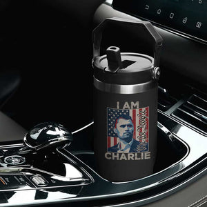 Stand With Charlie Flip Straw Tumbler Patriotic Free Speech We The People American Flag Graphic TS02 Print Your Wear