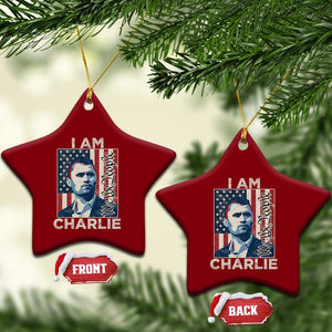 Stand With Charlie Ceramic Ornament Patriotic Free Speech We The People American Flag Graphic TS02 Print Your Wear