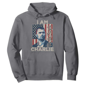 Stand With Charlie Hoodie Patriotic Free Speech We The People American Flag Graphic TS02 Charcoal Print Your Wear