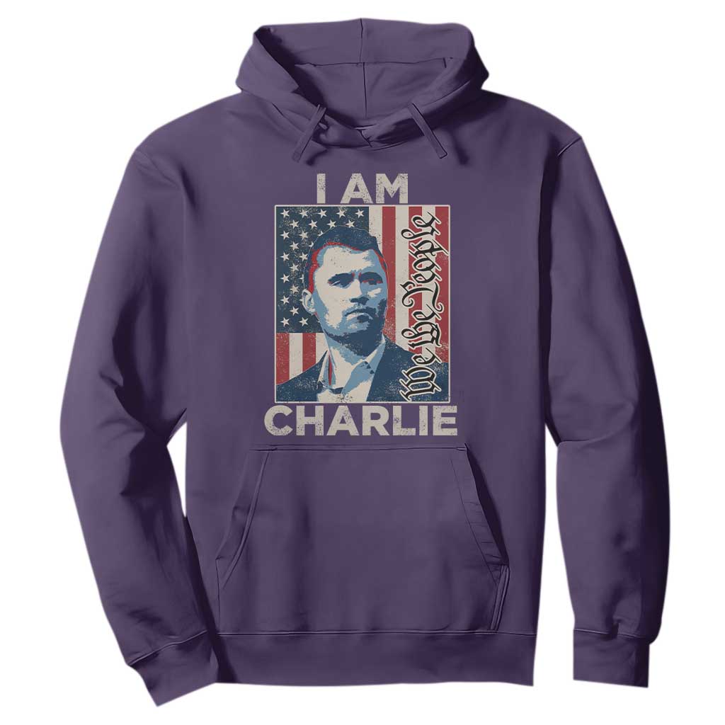 Stand With Charlie Hoodie Patriotic Free Speech We The People American Flag Graphic TS02 Purple Print Your Wear