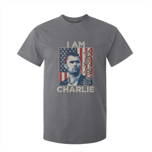 Stand With Charlie T Shirt For Kid Patriotic Free Speech We The People American Flag Graphic TS02 Charcoal Print Your Wear