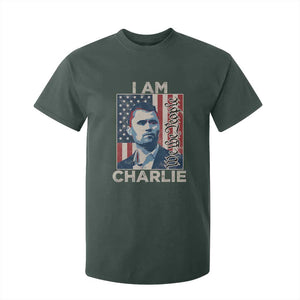 Stand With Charlie T Shirt For Kid Patriotic Free Speech We The People American Flag Graphic TS02 Dark Forest Green Print Your Wear
