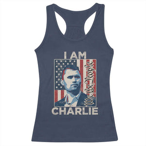 Stand With Charlie Racerback Tank Top Patriotic Free Speech We The People American Flag Graphic TS02 Navy Print Your Wear