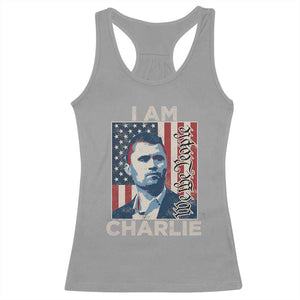 Stand With Charlie Racerback Tank Top Patriotic Free Speech We The People American Flag Graphic TS02 Sport Gray Print Your Wear