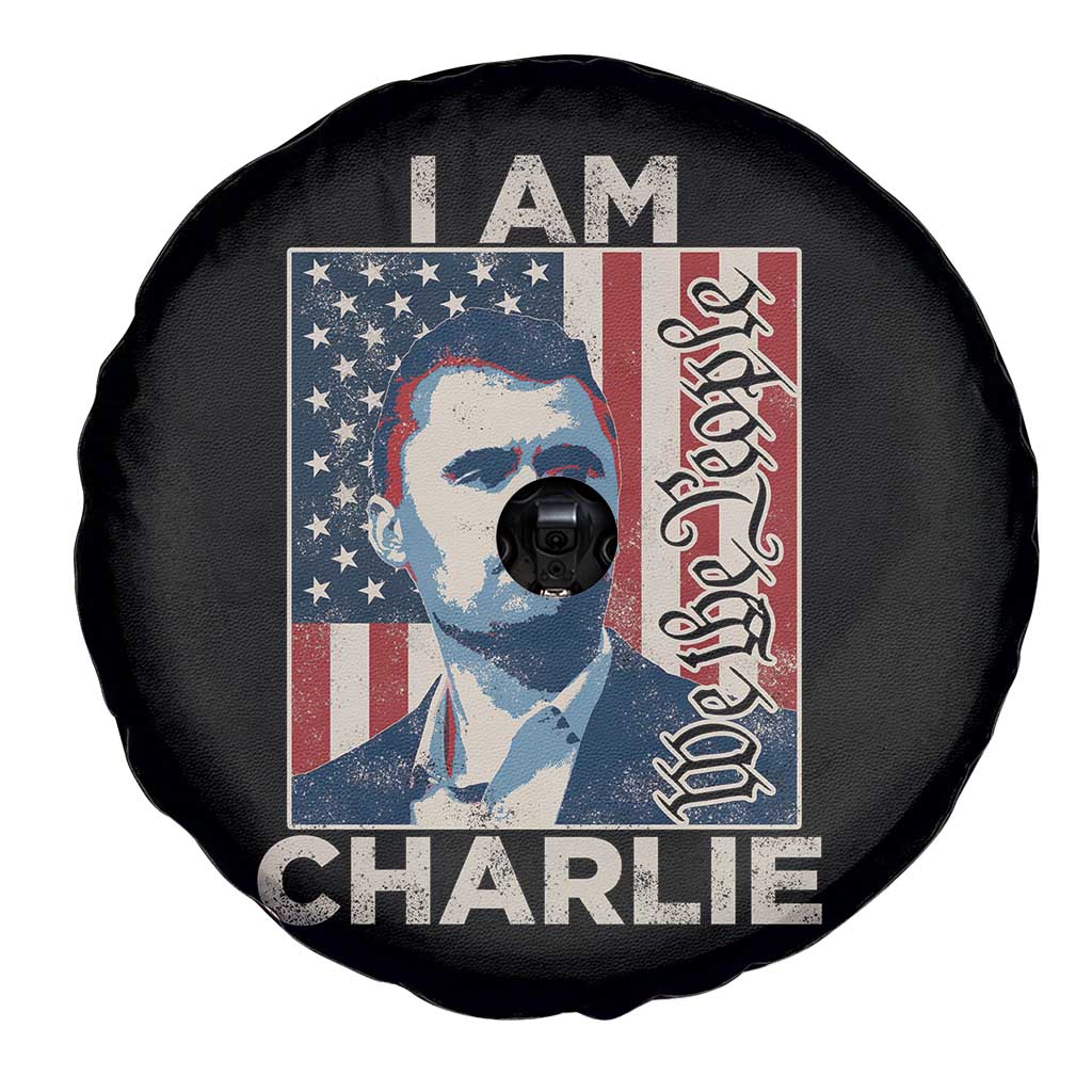 Stand With Charlie Spare Tire Cover Patriotic Free Speech We The People American Flag Graphic TS02 Print Your Wear