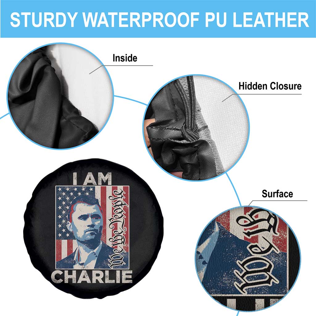 Stand With Charlie Spare Tire Cover Patriotic Free Speech We The People American Flag Graphic TS02 Print Your Wear
