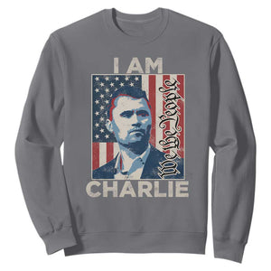 Stand With Charlie Sweatshirt Patriotic Free Speech We The People American Flag Graphic TS02 Charcoal Print Your Wear