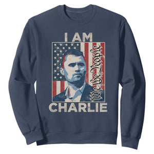Stand With Charlie Sweatshirt Patriotic Free Speech We The People American Flag Graphic TS02 Navy Print Your Wear