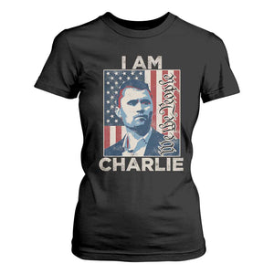 Stand With Charlie T Shirt For Women Patriotic Free Speech We The People American Flag Graphic TS02 Black Print Your Wear