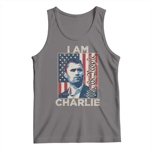 Stand With Charlie Tank Top Patriotic Free Speech We The People American Flag Graphic TS02 Deep Heather Print Your Wear