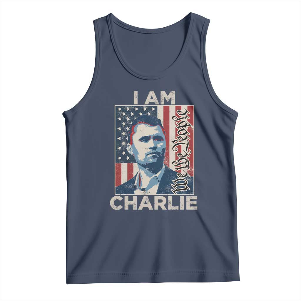 Stand With Charlie Tank Top Patriotic Free Speech We The People American Flag Graphic TS02 Navy Print Your Wear