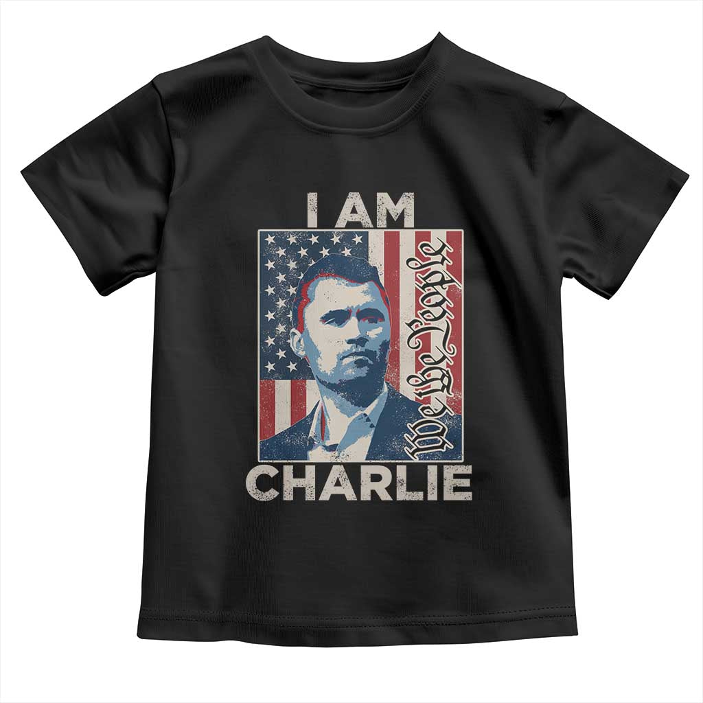 Stand With Charlie Toddler T Shirt Patriotic Free Speech We The People American Flag Graphic TS02 Black Print Your Wear