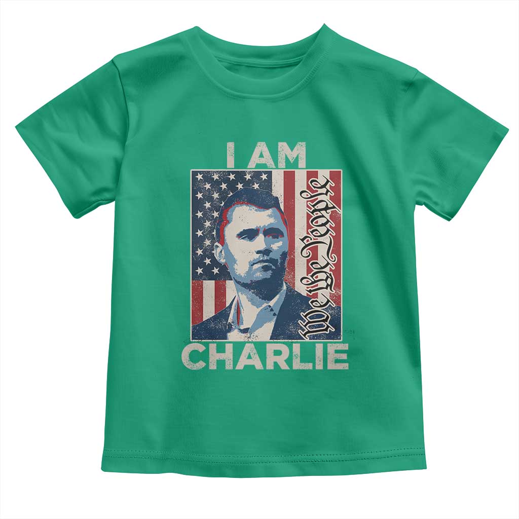 Stand With Charlie Toddler T Shirt Patriotic Free Speech We The People American Flag Graphic TS02 Irish Green Print Your Wear