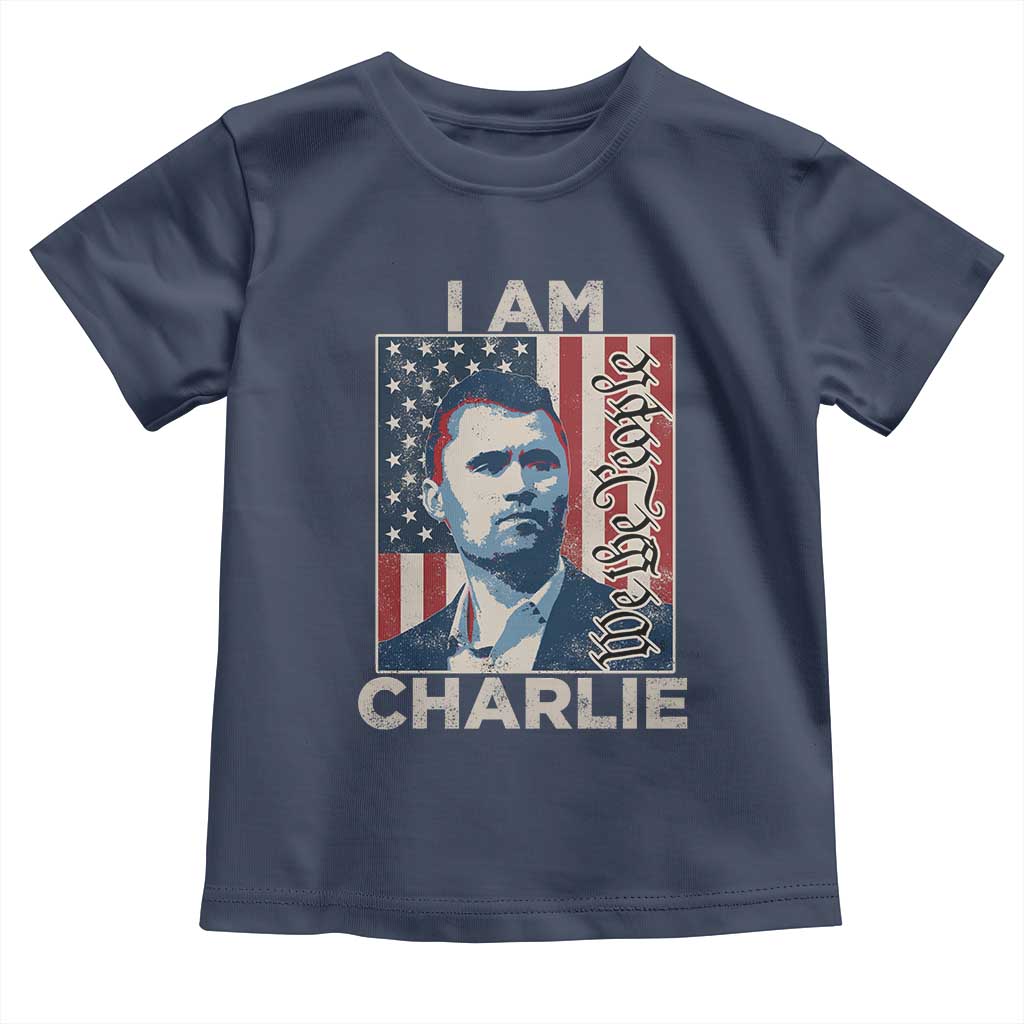 Stand With Charlie Toddler T Shirt Patriotic Free Speech We The People American Flag Graphic TS02 Navy Print Your Wear