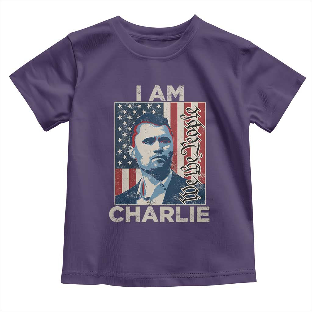 Stand With Charlie Toddler T Shirt Patriotic Free Speech We The People American Flag Graphic TS02 Purple Print Your Wear