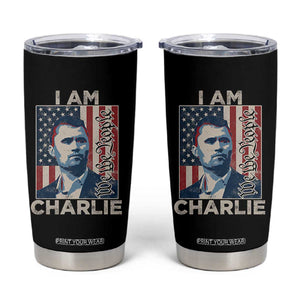 Stand With Charlie Tumbler Cup Patriotic Free Speech We The People American Flag Graphic TS02 Black Print Your Wear