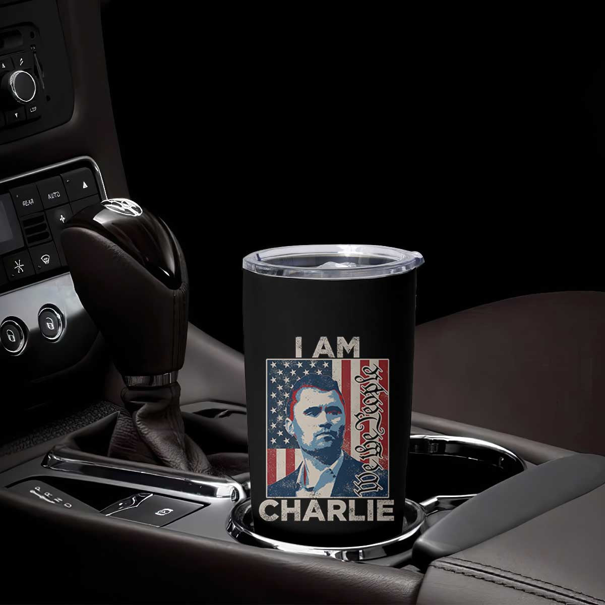 Stand With Charlie Tumbler Cup Patriotic Free Speech We The People American Flag Graphic TS02 Print Your Wear