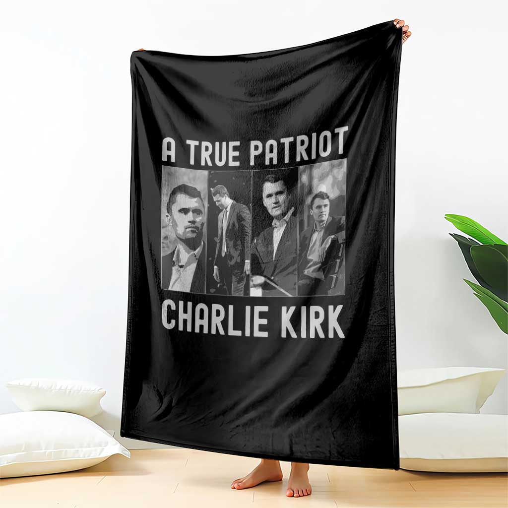 Charlie Kirk Tribute Throw Blanket A True Patriot Conservative Memorial TS02 Print Your Wear