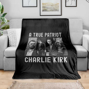 Charlie Kirk Tribute Throw Blanket A True Patriot Conservative Memorial TS02 Print Your Wear