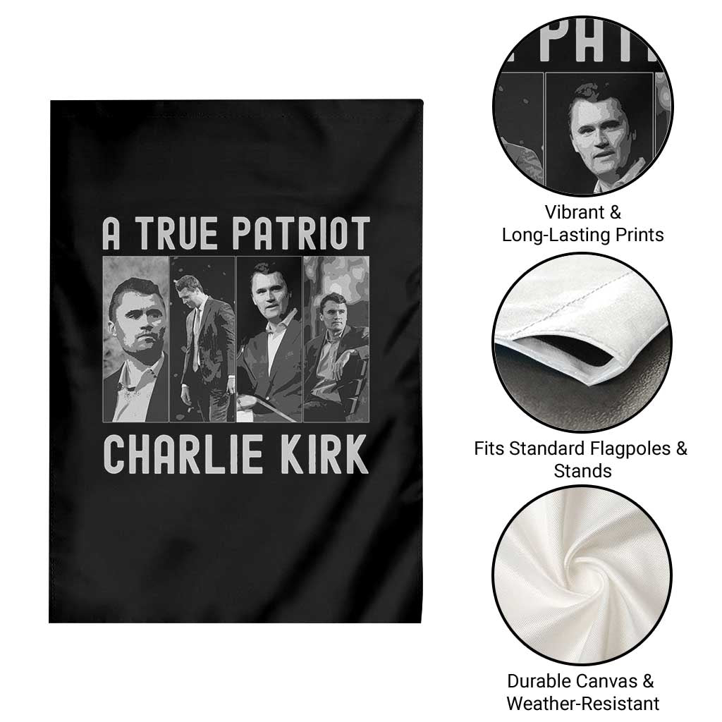 Charlie Kirk Tribute Garden Flag A True Patriot Conservative Memorial TS02 Print Your Wear