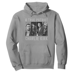 Charlie Kirk Tribute Hoodie A True Patriot Conservative Memorial TS02 Sport Gray Print Your Wear
