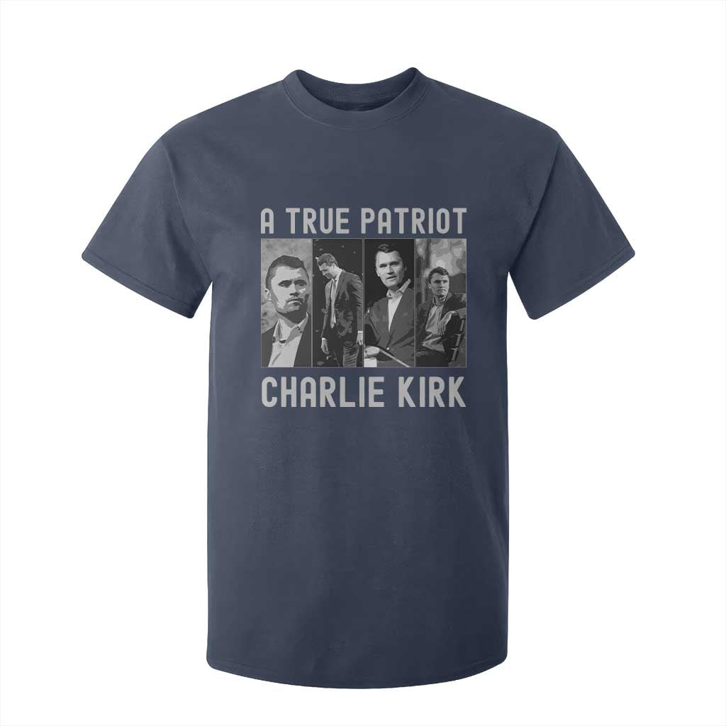 Charlie Kirk Tribute T Shirt For Kid A True Patriot Conservative Memorial TS02 Navy Print Your Wear