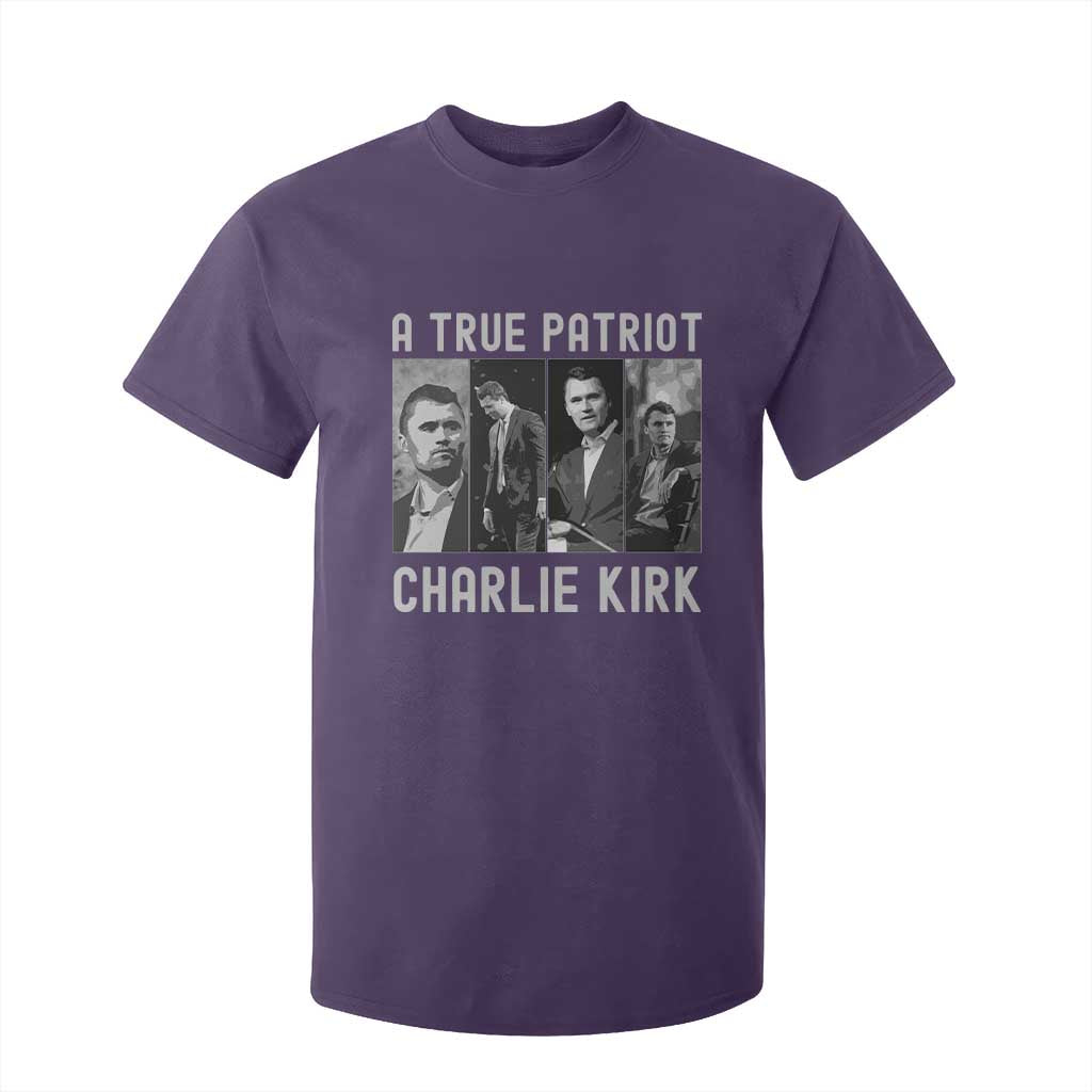 Charlie Kirk Tribute T Shirt For Kid A True Patriot Conservative Memorial TS02 Purple Print Your Wear